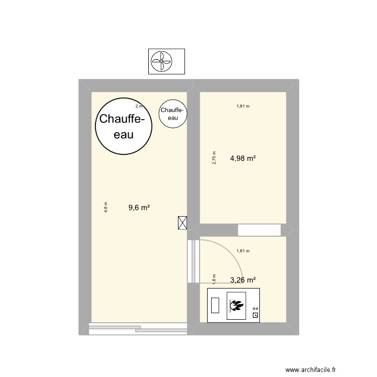 Bouisset. Plan de 3 pièces et 18 m2