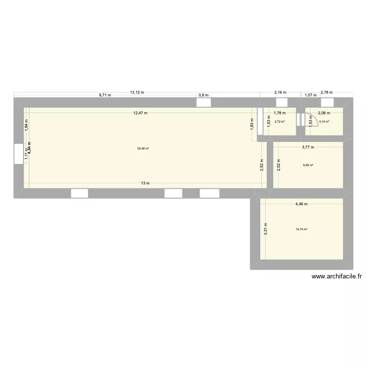 CARDAILLAC HAUT - SANS TRAVAUX. Plan de 5  et 86 m²