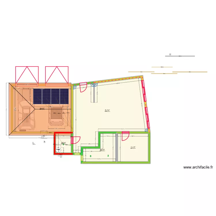 Maison simulation. Plan de 5  et 110 m²