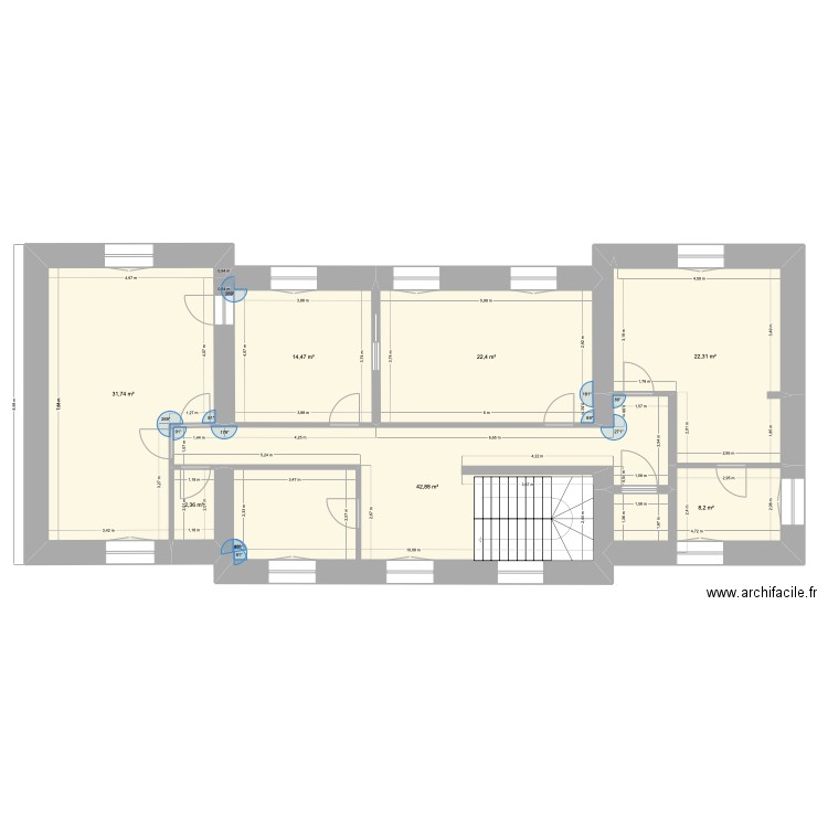 1ER ETAGE ST VAAST. Plan de 7 pièces et 144 m2
