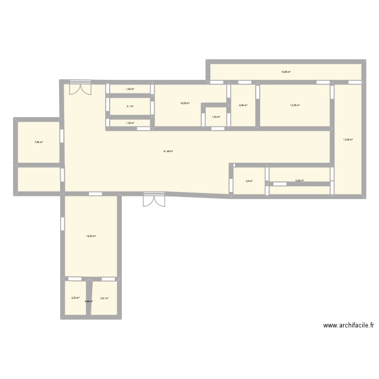 atelier transfo. Plan de 17 pièces et 168 m2