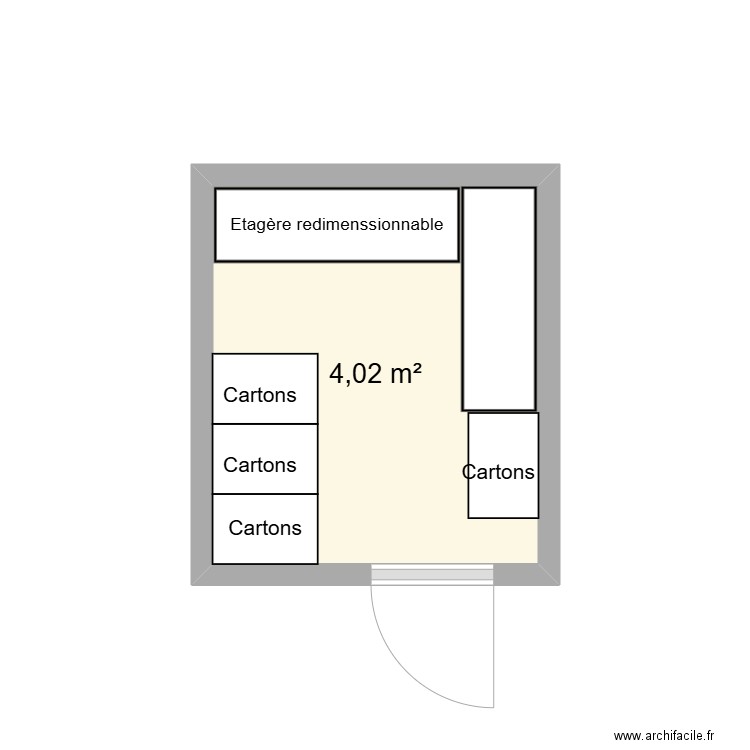 chambre froide. Plan de 1 pièce et 4 m2