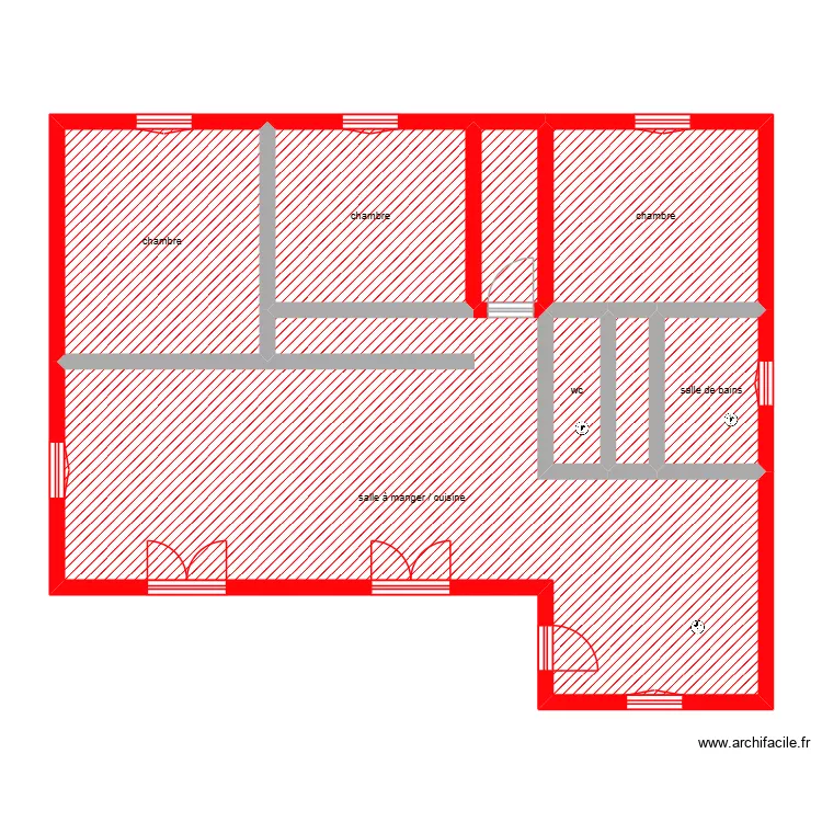 GUIRAO &eacute;tape 1. Plan de 8  et 96 m²