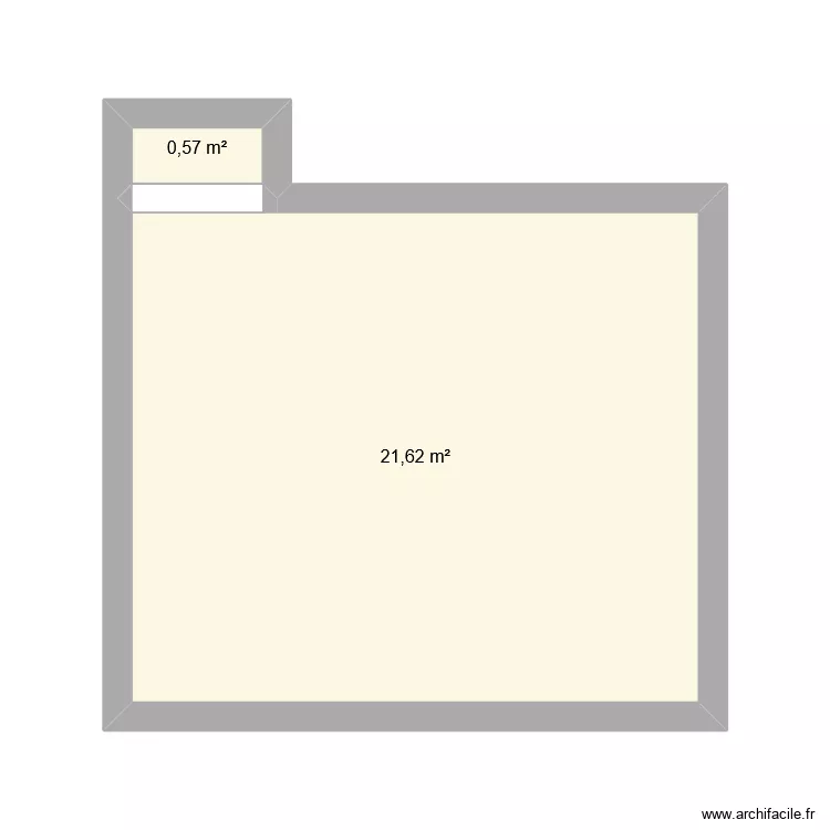 Bureau 1. Plan de 2  et 22 m²