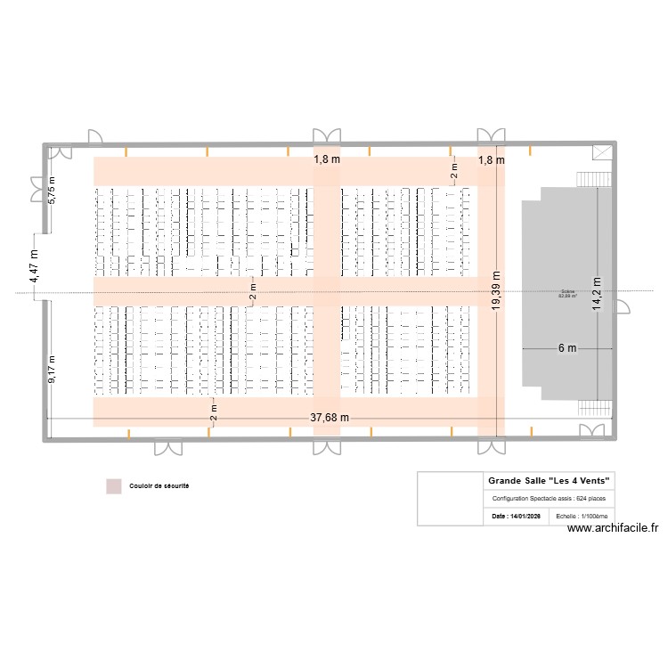 Salle Les 4 Vents - Spectacle. Plan de 0 pièce et 0 m2