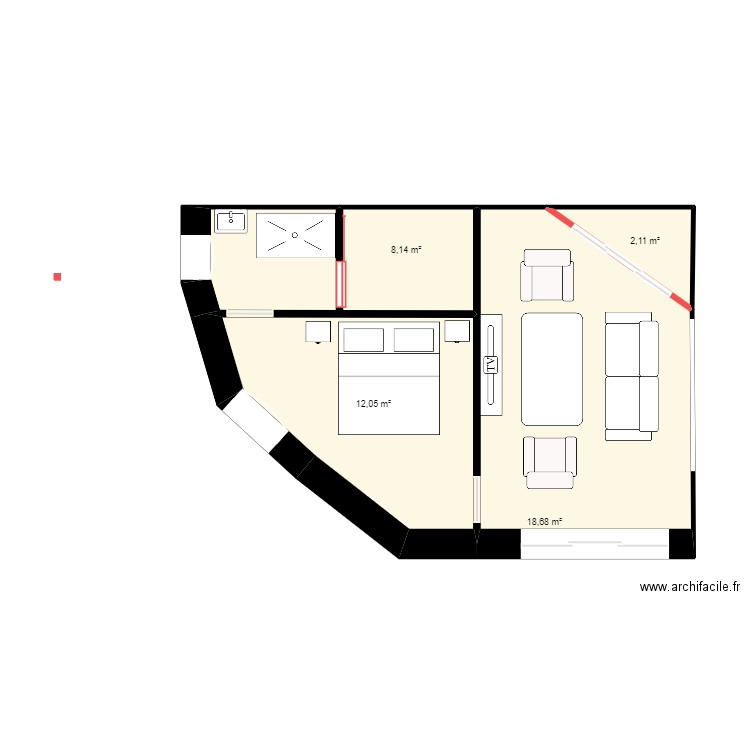plan dalle posée 7. Plan de 4 pièces et 41 m2
