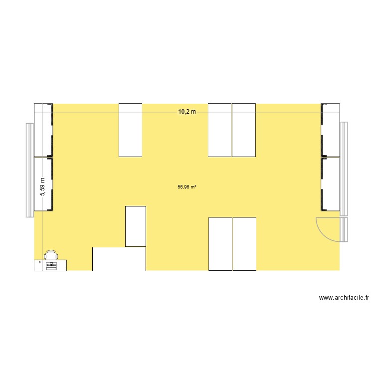 AJUSTAGE. Plan de 1 pièce et 57 m2