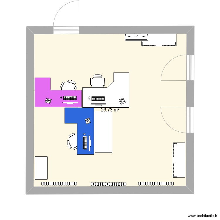 BUREAU AUDUBON - ORIGINE. Plan de 1 pièce et 27 m2