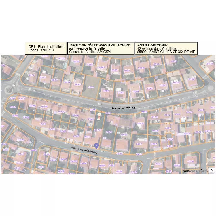42 Ave de la Corbilli&egrave;re  - Plan de situation. Plan de 
