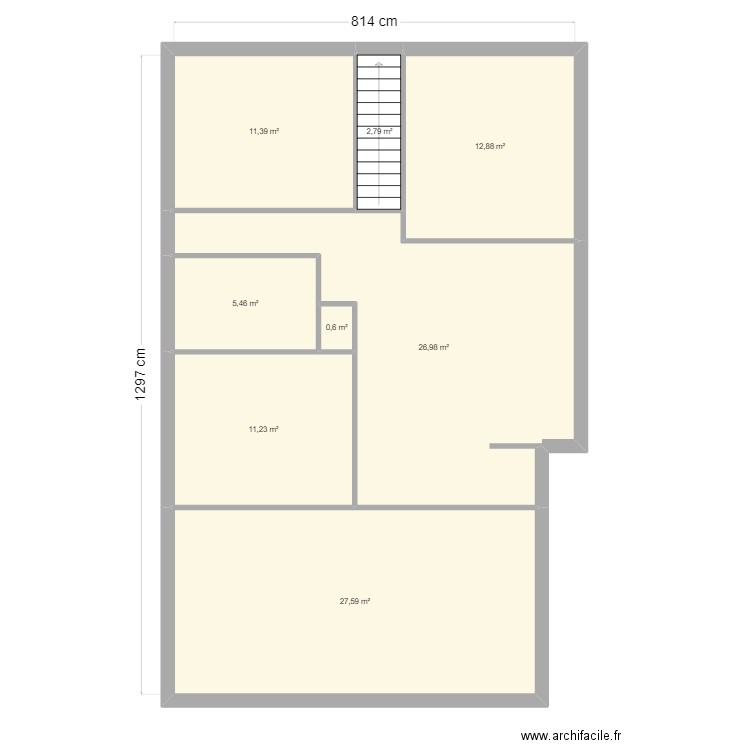 fouquet. Plan de 8 pièces et 99 m2