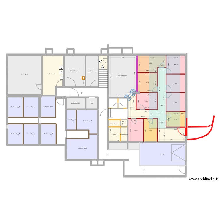 Ascona Cantina 15. Plan de 47 pièces et 363 m2