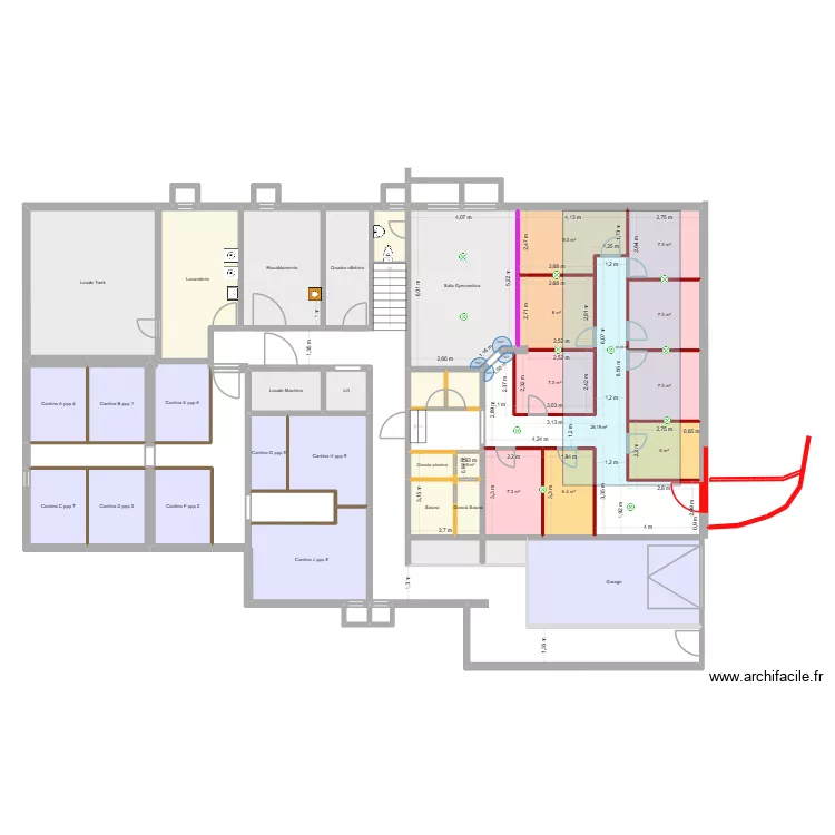 Ascona Cantina 15. Plan de 48 pièces et 363 m²
