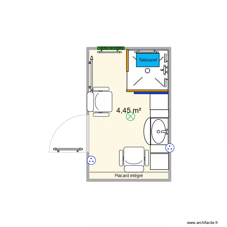 Salle de douche chauvignac. Plan de 