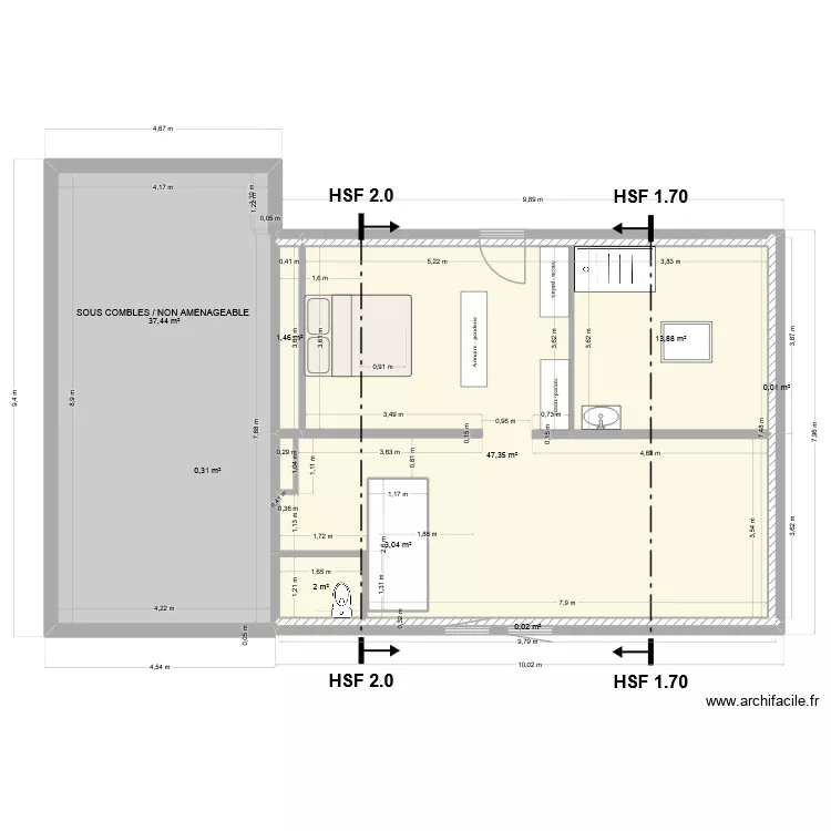 plan maison Étage4. Plan de 9 Pièces et 109 m² plan maison Étage4. Plan de 9 Pièces et 109 m²