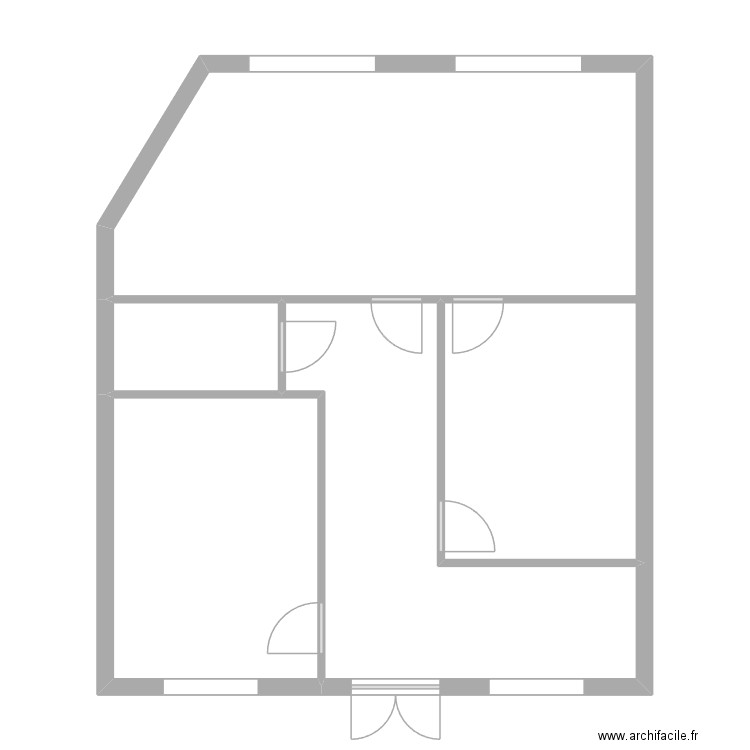 Cabinet de cardiologie. Plan de 4 pièces et 75 m2