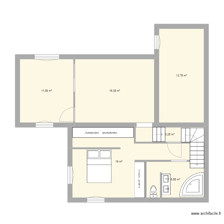viroflay SOUS SOL. Plan de 6 pièces et 70 m2