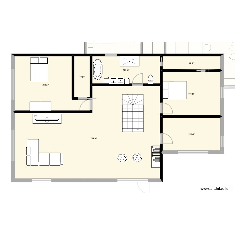 PREFF A CAMILLE + étage#3 fait par Catherine. Plan de 33 pièces et 845 m2