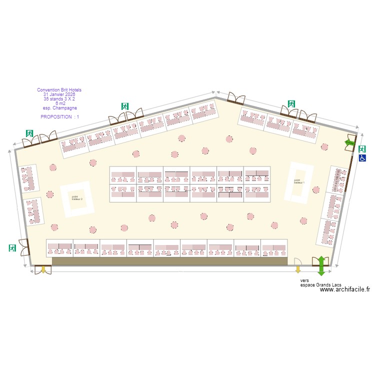 Convention Brit Hotels 31 Janvier 2026  espace champagne prop 1. Plan de 1 pièce et 584 m2