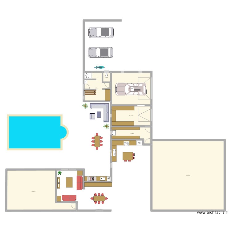 plan257. Plan de 7 pièces et 260 m2