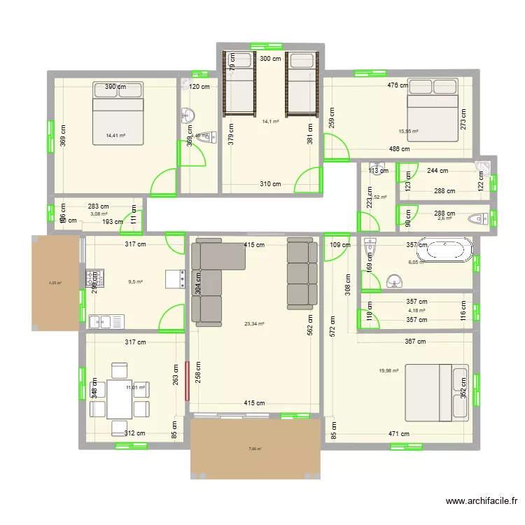 plan4_archifacile. Plan de 13 Pièces et 131 m² plan4_archifacile. Plan de 13 Pièces et 131 m²