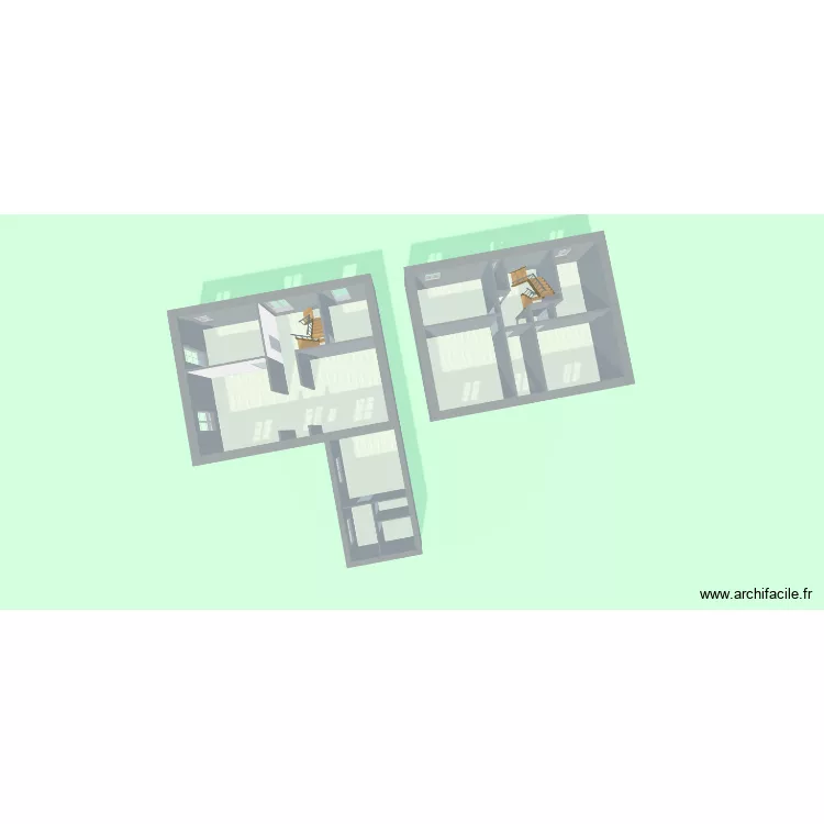 Maison. Plan de 15  et 183 m²