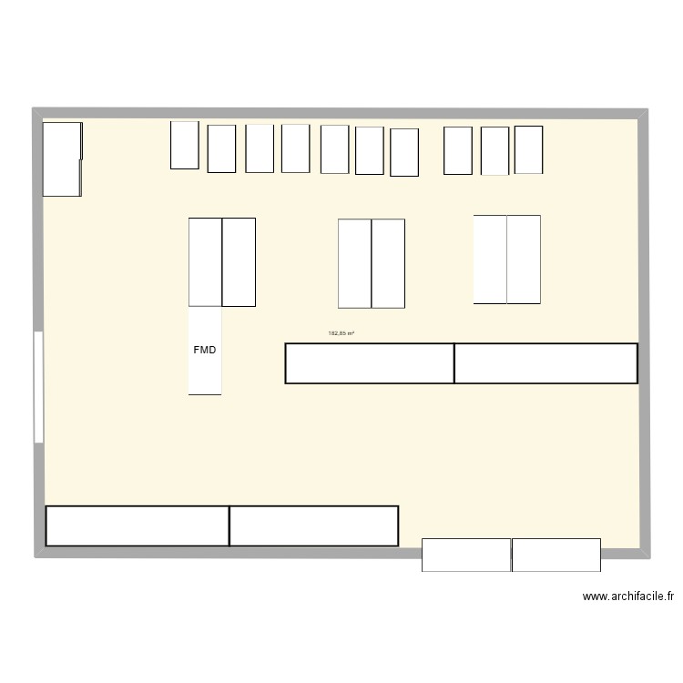 Reception. Plan de 1 pièce et 183 m2