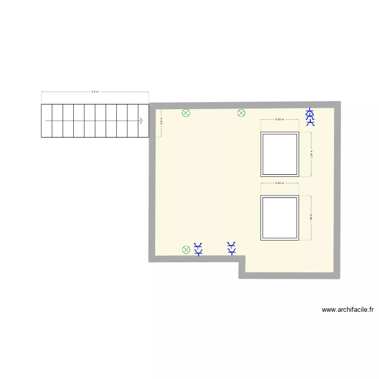 Plans Ren&eacute; mezanine. Plan de 1  et 16 m²