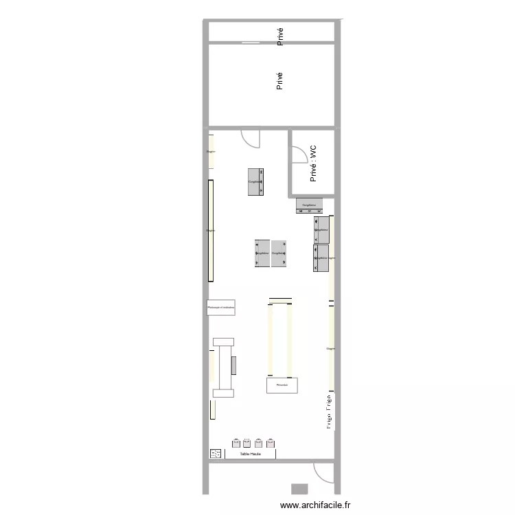 AMAO MARKET : Cheminement interieur vF v2. Plan de 1  et 32 m²