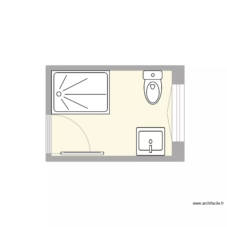 Sdd projet AJ wc. Plan de 1  et 4 m²