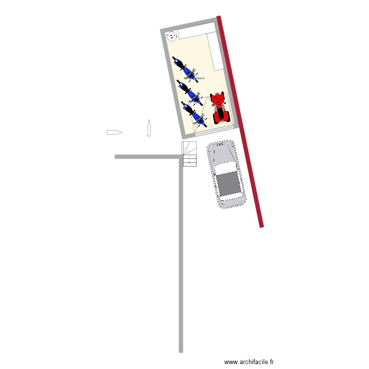 garage annexe. Plan de 1 pièce et 20 m2