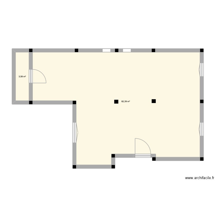Plan igreb. Plan de 2 pièces et 86 m2