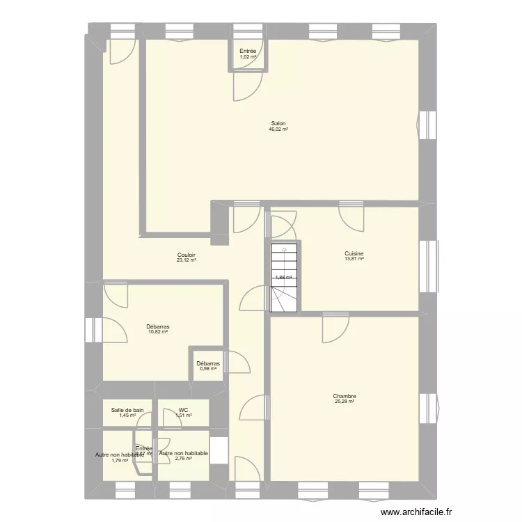 appart rez. Plan de 13  et 131 m²