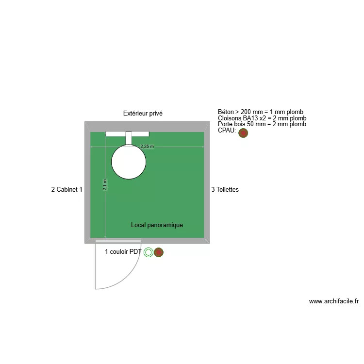 31544 Local panoramique. Plan de 1  et 5 m²