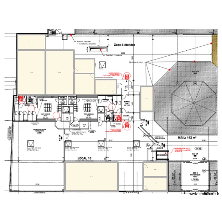 orange bleue. Plan de 10 pièces et 298 m2