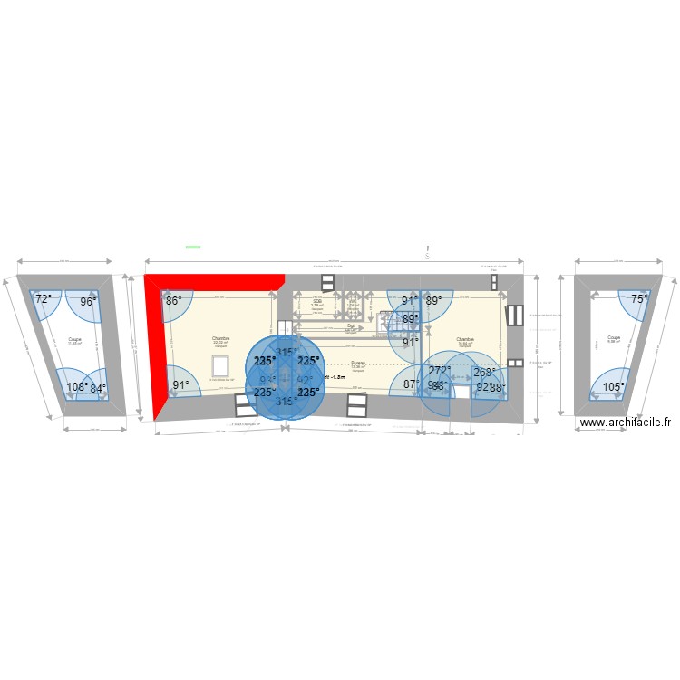 ML24003163 . Plan de 16 pièces et 151 m2