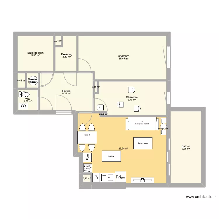 Vitrolles plan 3. Plan de 14 pièces et 78 m²