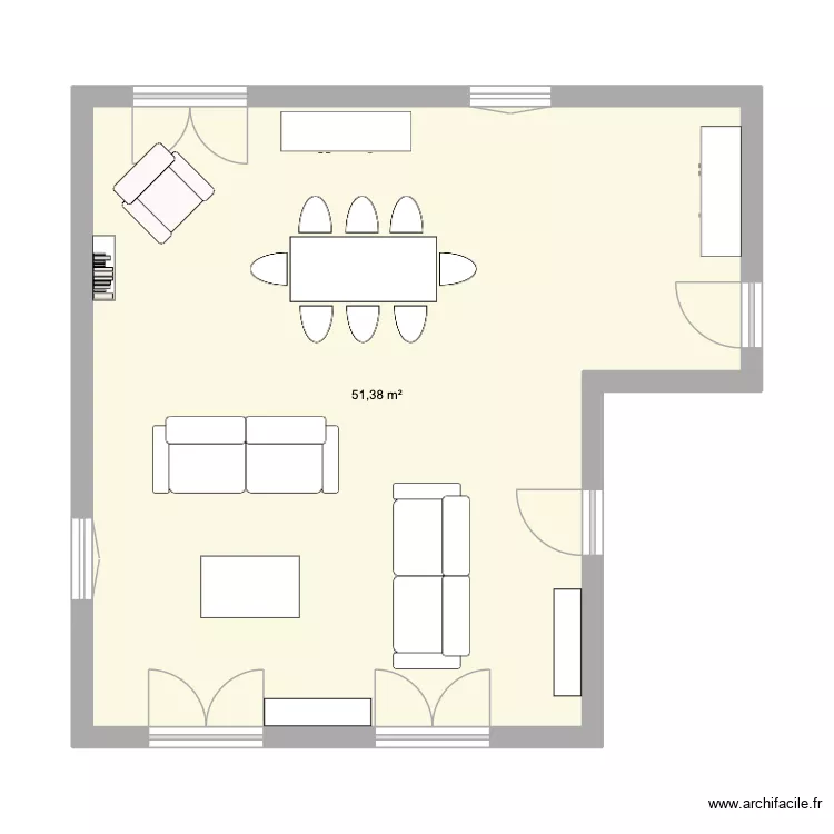Pachy. Plan de 1  et 51 m²