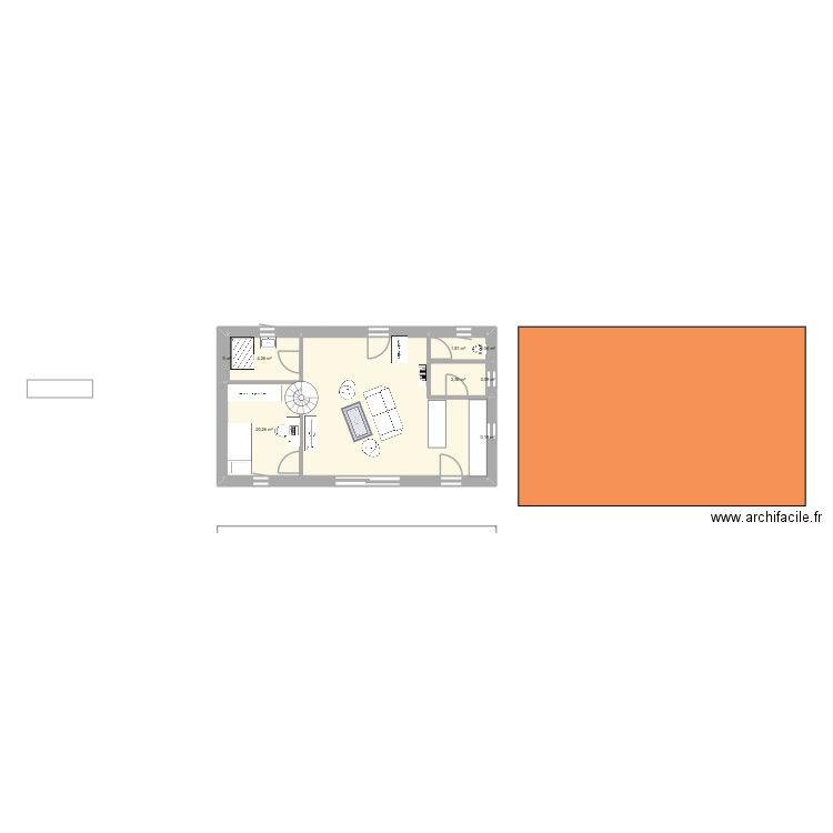 Esquisse N°1. Plan de 8 pièces et 18 m2