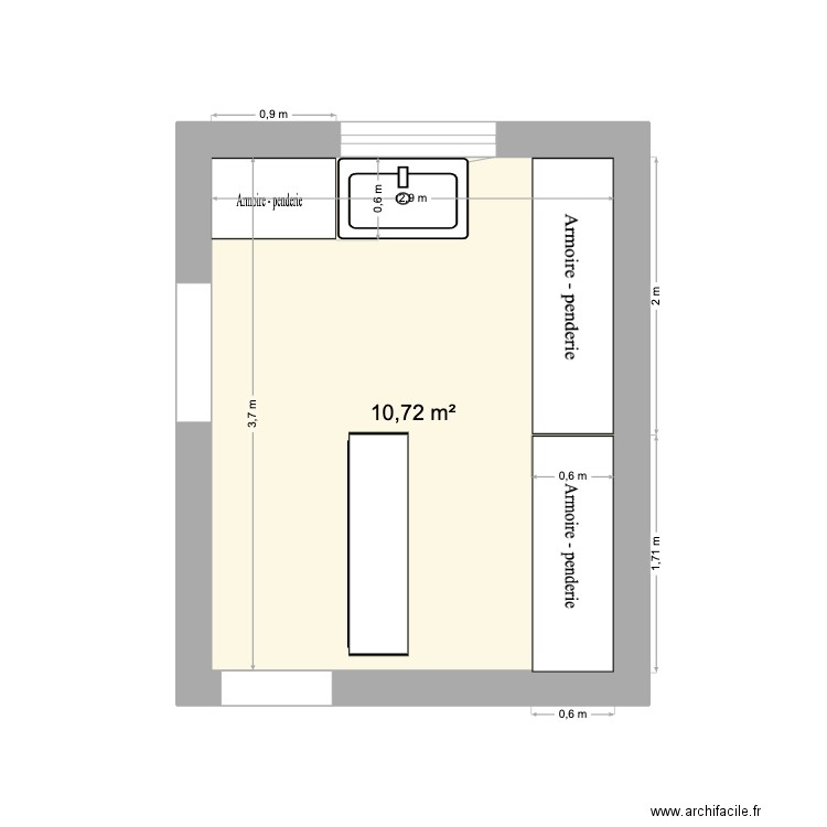 Dressing. Plan de 0 pièce et 0 m2