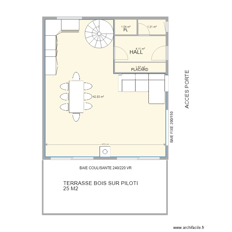 CORRENCON REZ. Plan de 5 pièces et 51 m2