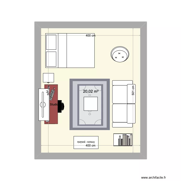 studio Profondeville. Plan de studio Profondeville. Plan de