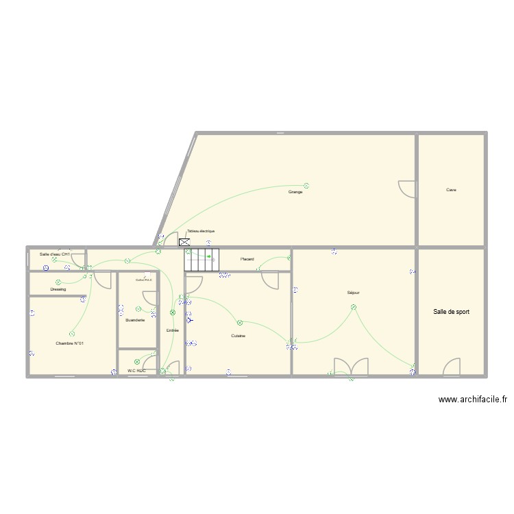 Letourneau RDC. Plan de 10 pièces et 115 m2