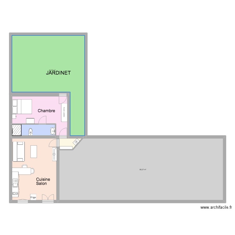 9 Curie meublé. Plan de 6 pièces et 178 m2