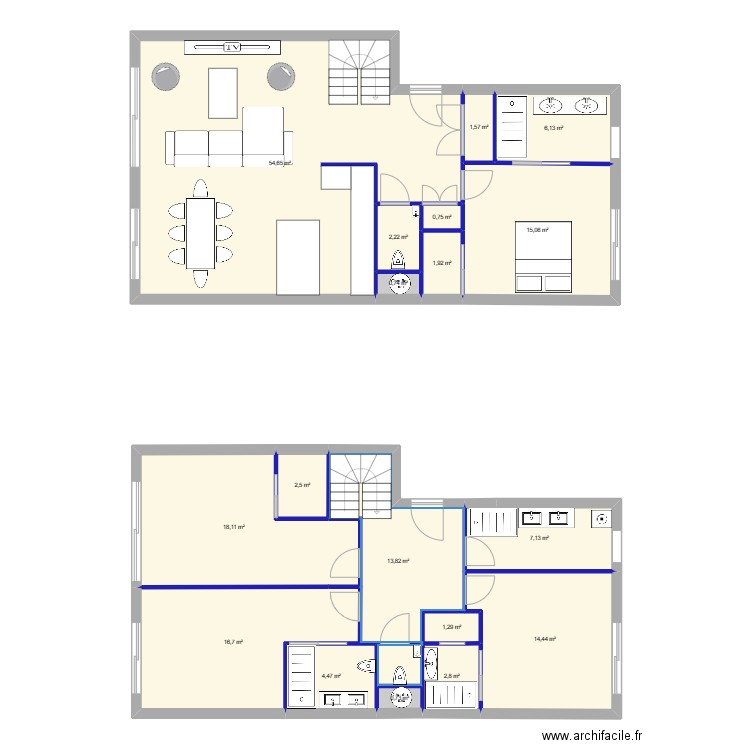 Appart  Cannes Dahan V3. Plan de 18 pièces et 165 m2