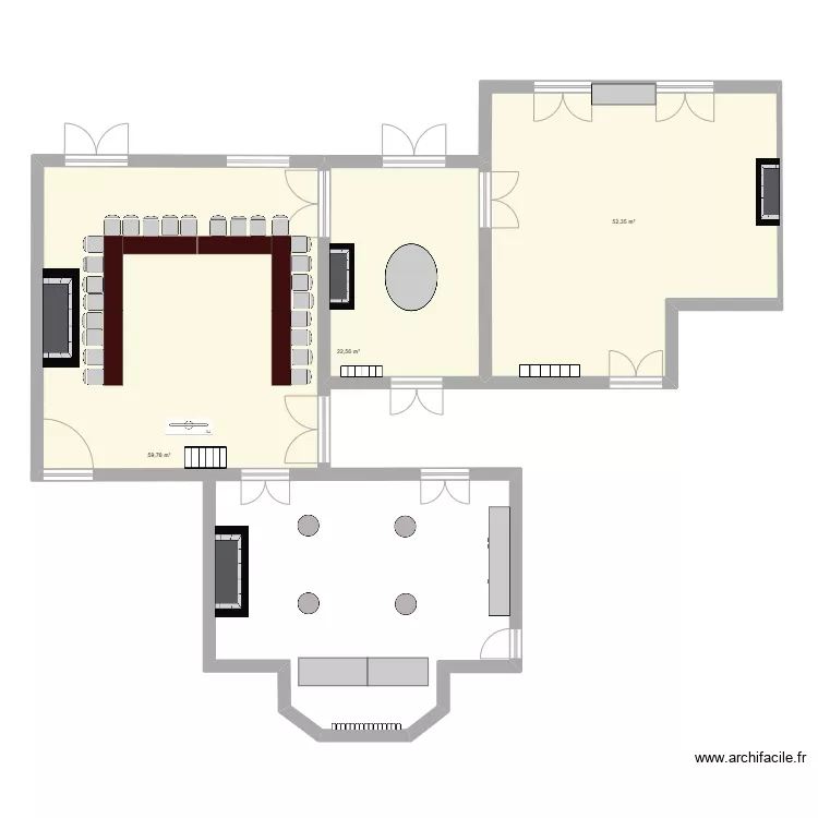 RDC Château Tables Galette. Plan de RDC Château Tables Galette. Plan de