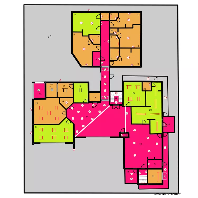 FH BONSECOURS RDC. Plan de 73  et 4032 m²