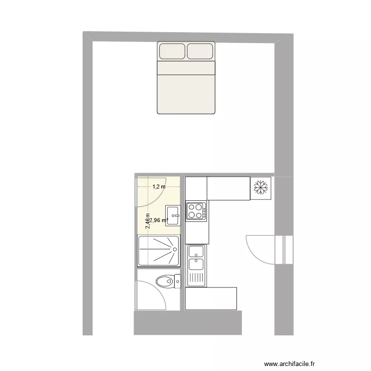 Medaille 2. Plan de 1 Pièce et 3 m² Medaille 2. Plan de 1 Pièce et 3 m²
