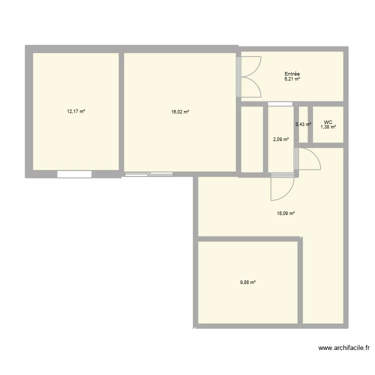 T3_RDJ. Plan de 8  et 66 m²