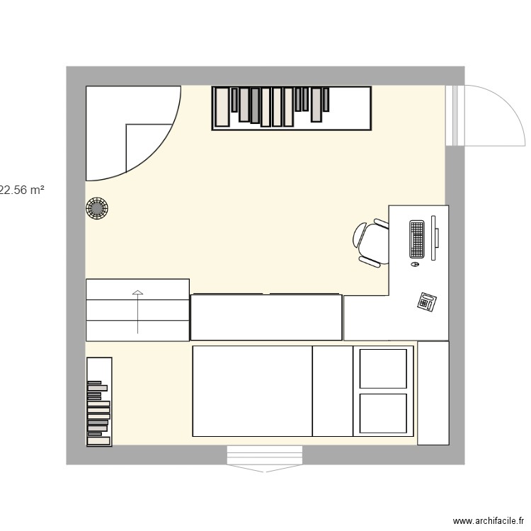 ma chambre. Plan de 1 pièce et 23 m2
