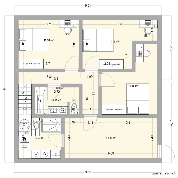 -1 (1). Plan de 7 pièces et 66 m2